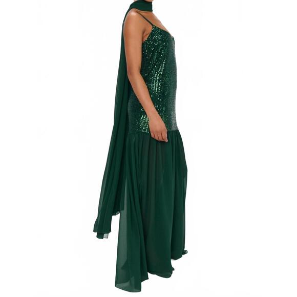 NEW SHOW ME YOUR MUMU dalia maxi dress in emerald sequins - Picture 4 of 6